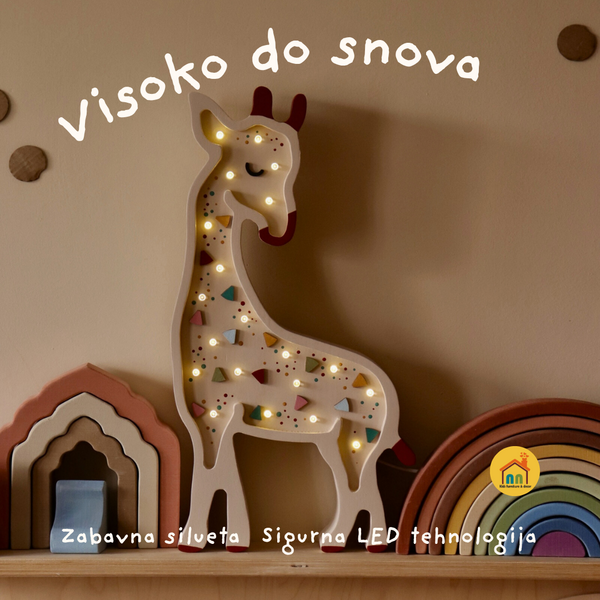 Wooden LED lamp Giraffe