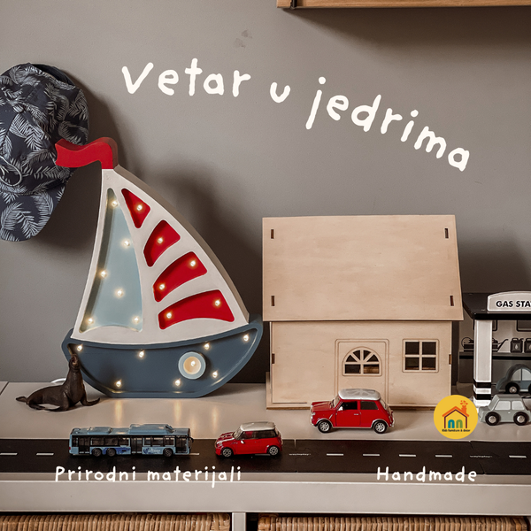 Drvena LED lampa Jedrilica