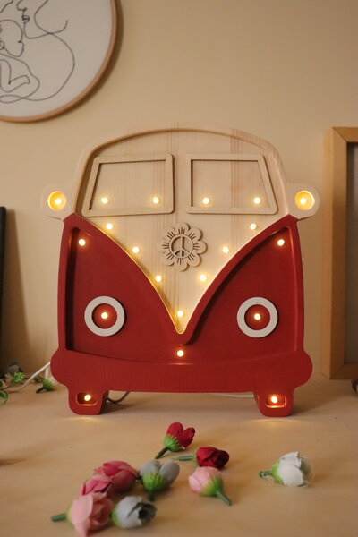 Wooden LED lamp Van