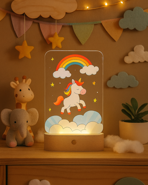 Magični Jednorog UV klirit LED lampa