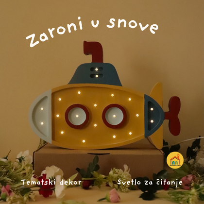Podmornica drvena LED noćna lampa