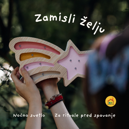 Mini Magic Star drvena LED noćna lampa