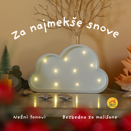 Mini Oblak drvena LED noćna lampa