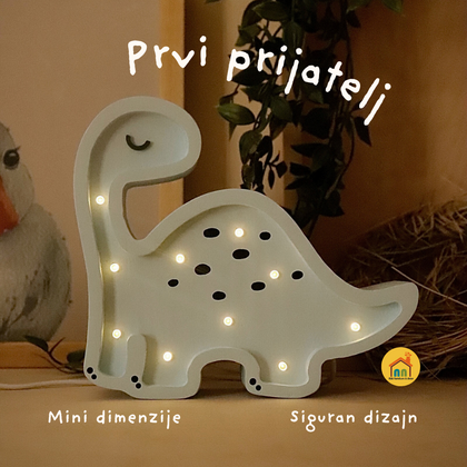 Mini Dino drvena LED noćna lampa