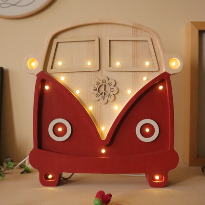 Wooden LED lamp Van