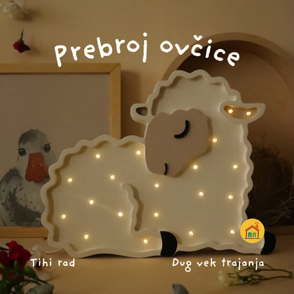 Ovčica drvena LED noćna lampa