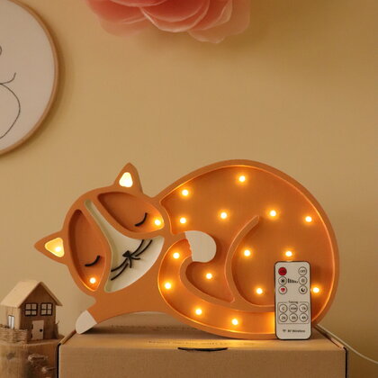 Maca drvena LED noćna lampa Narandžasta