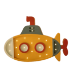 Wooden LED lamp Submarine