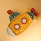 Wooden LED lamp Submarine
