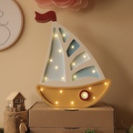 Jedrilica drvena LED noćna lampa
