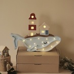 Wooden LED lamp Whale