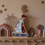 Mini Jedrilica drvena LED noćna lampa