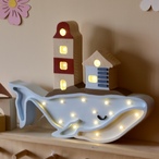 Wooden LED lamp Whale