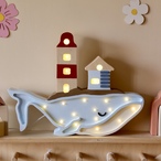 Wooden LED lamp Whale