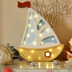 Jedrilica drvena LED noćna lampa