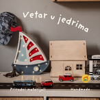 Jedrilica drvena LED noćna lampa