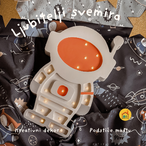 Astronaut drvena LED noćna lampa