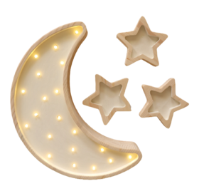 Wooden LED lamp Moon