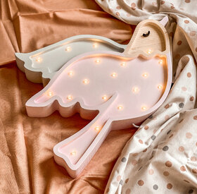 Wooden LED lamp Dove