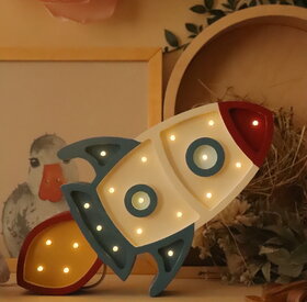 Drvena LED lampa Raketa