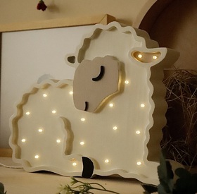 Wooden LED lamp Sheep