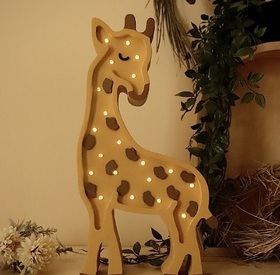 Wooden LED lamp Giraffe