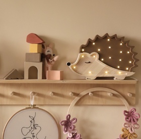 Wooden LED lamp Hedgehog