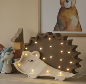 Wooden LED lamp Hedgehog