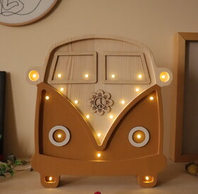 Drvena LED lampa Kombi Braon