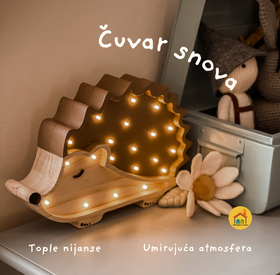 Wooden LED lamp Hedgehog