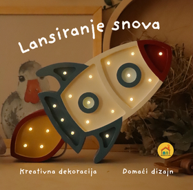 Drvena LED lampa Raketa