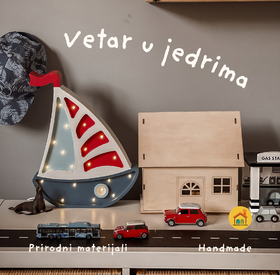 Drvena LED lampa Jedrilica