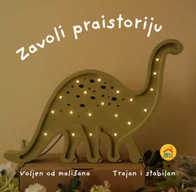 Wooden LED lamp Dinosaur