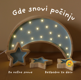 Wooden LED lamp Moon