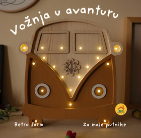 Drvena LED lampa Kombi Braon