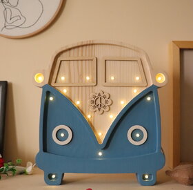 Drvena LED lampa Kombi Braon