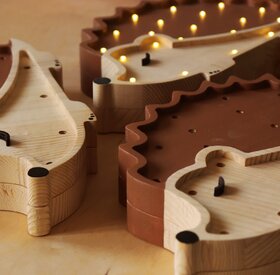 Wooden LED lamp Hedgehog