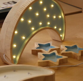 Wooden LED lamp Moon