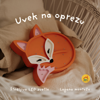 Wooden LED lamp Fox