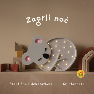 Wooden LED lamp Koala