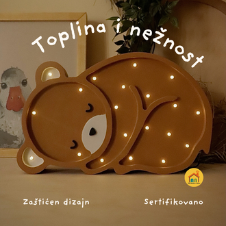 Wooden LED lamp Bear