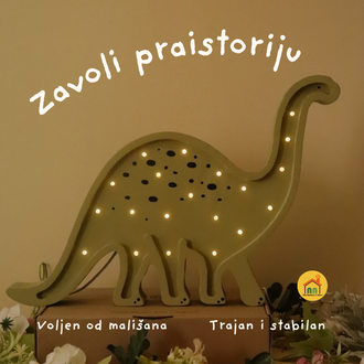 Wooden LED lamp Dinosaur