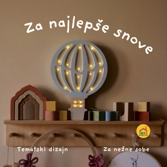 Wooden LED lamp Air Balloon