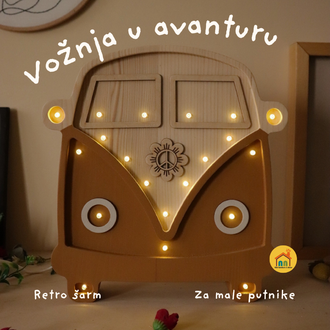 Wooden LED lamp Van