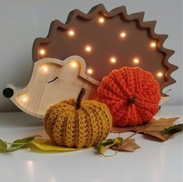 Wooden LED lamp Hedgehog